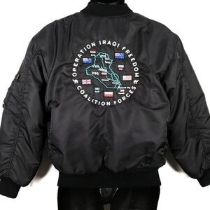 Operation Iraqi Freedom MA 1 Bomber Flight Jacket Vintage 90s US Armed Forces